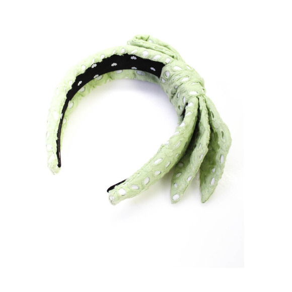 Lele Sadoughi Eyelet Bow Headband Sage Green NWOT - Picture 9 of 14